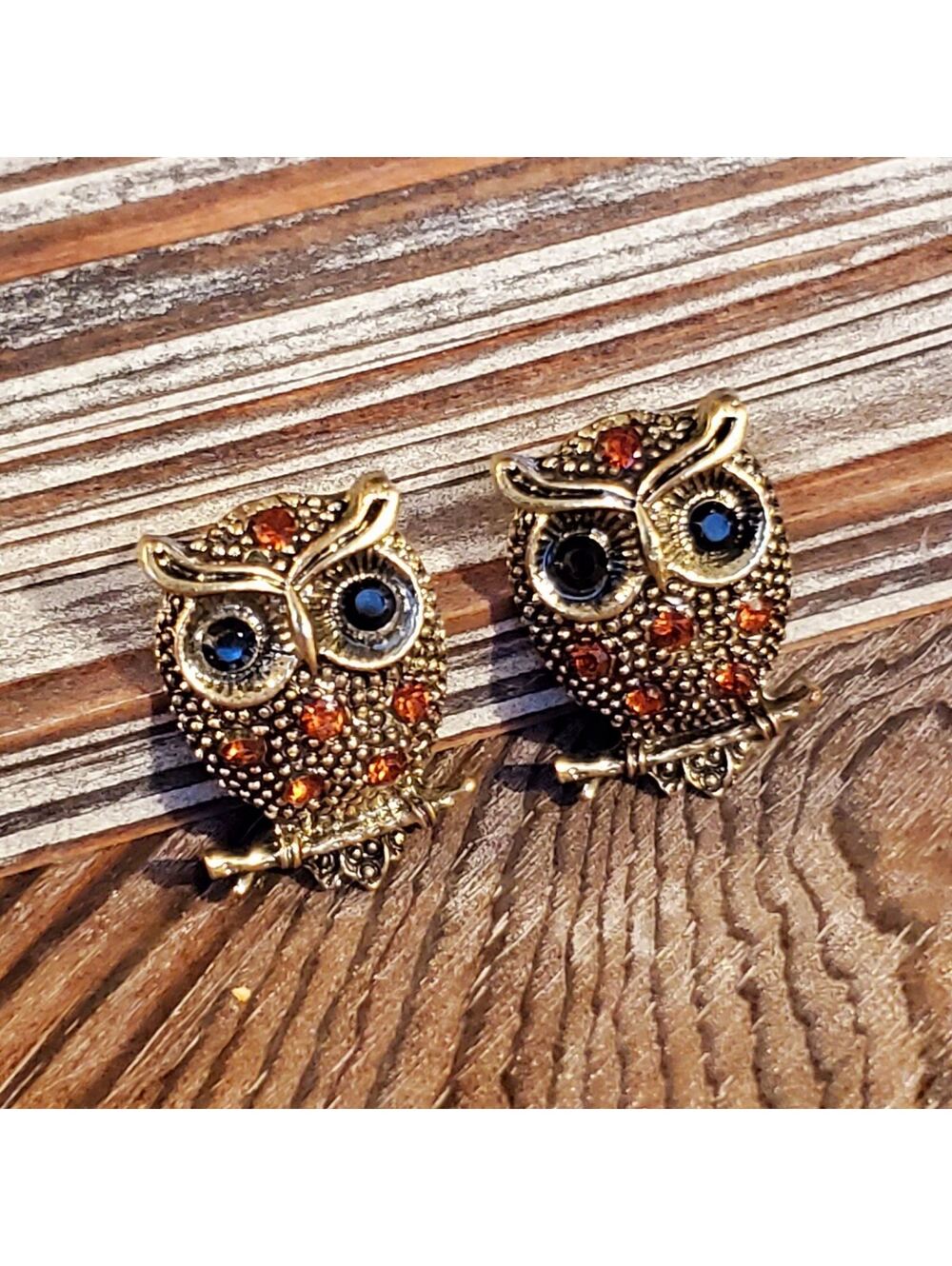 Thinking Owl Earrings Amber